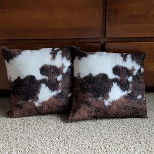 Cowhide Pattern Throw Pillow Set